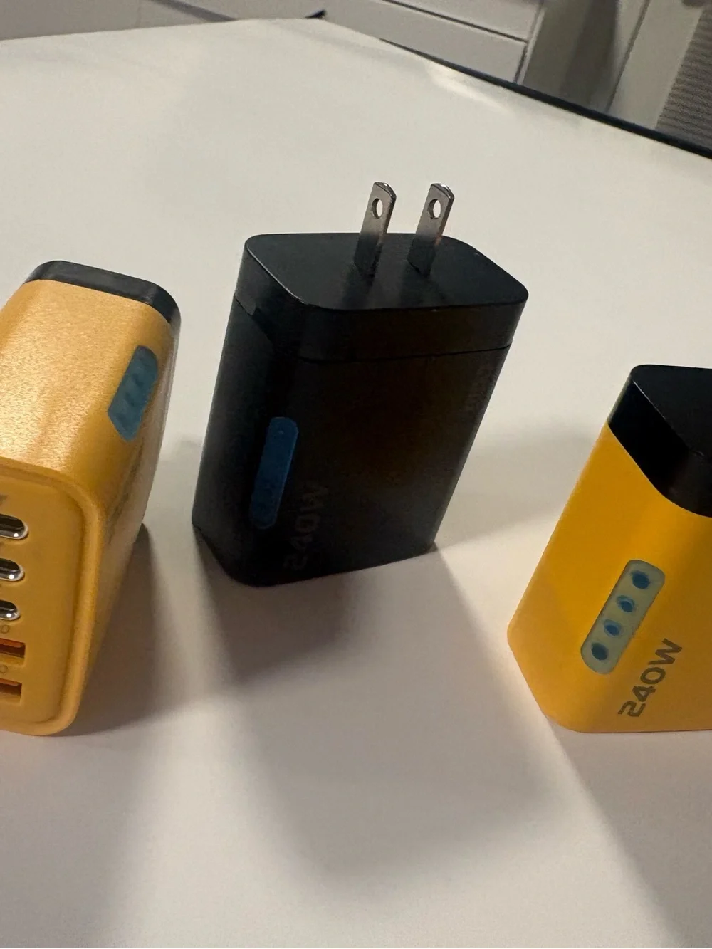 High-Power 240W USB-C Wall Charger - Black and Yellow